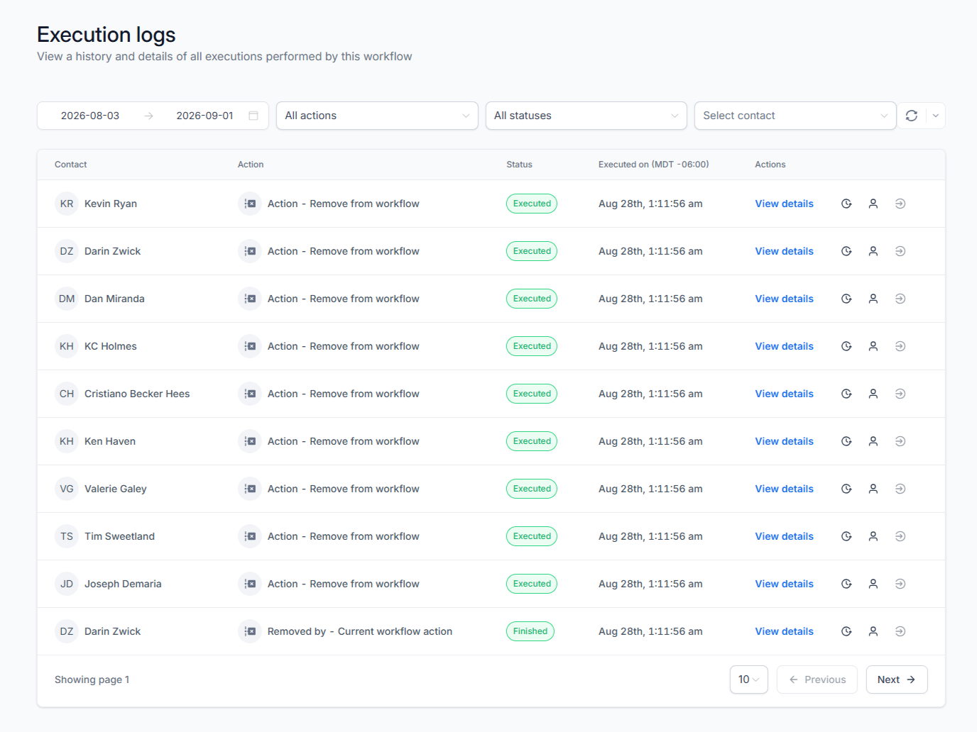 Integrated Benefit Systems email automation execution logs