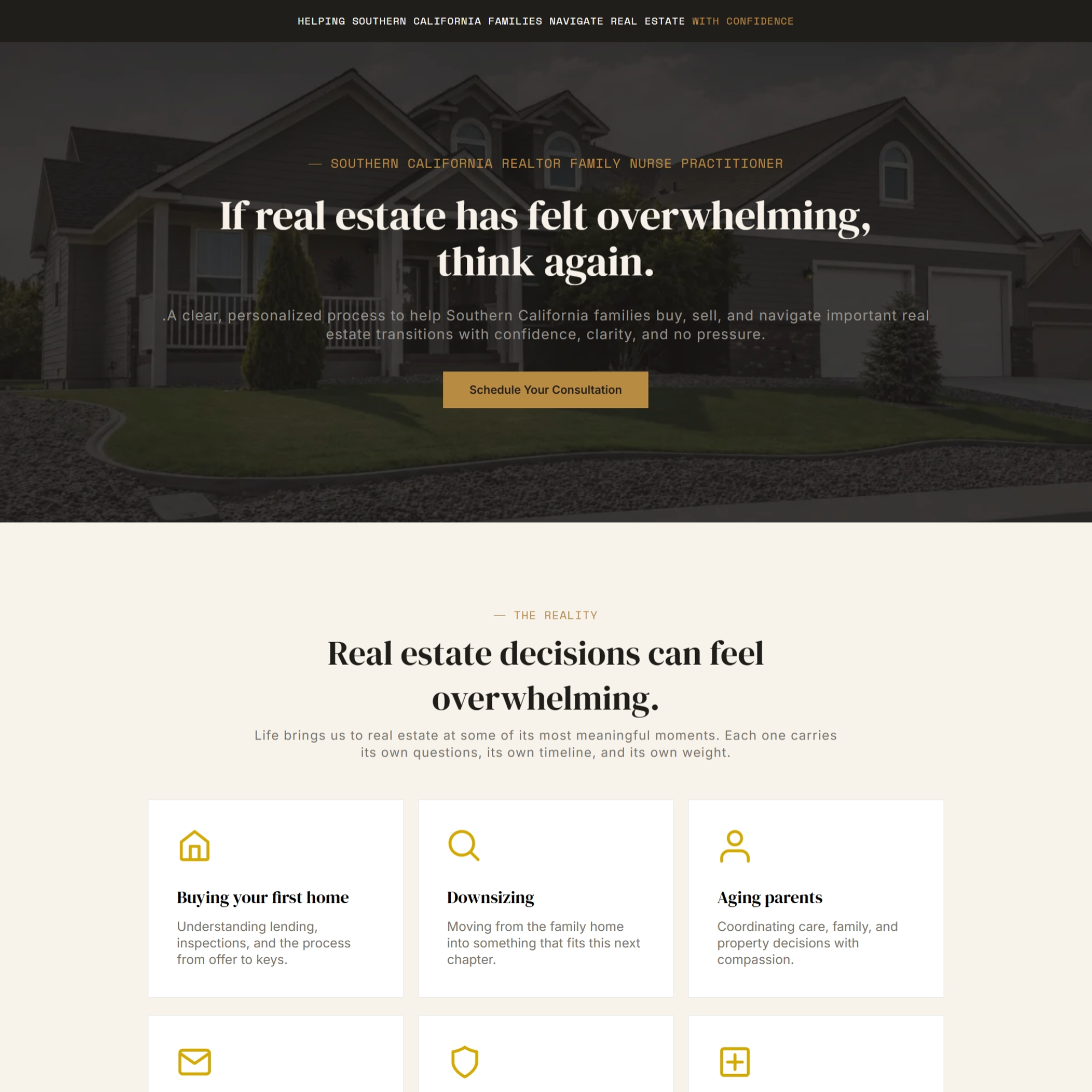 Laura landing page after